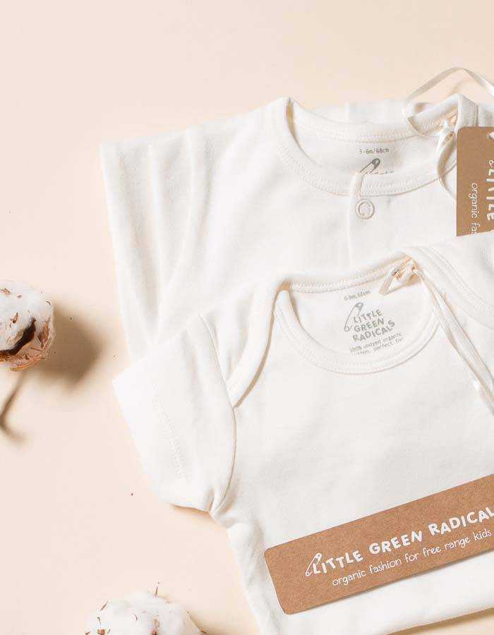 Body Bebé Unisex Manga Corta Organic Blanco MGX BABY Pack X3 Talla 0-3 Meses