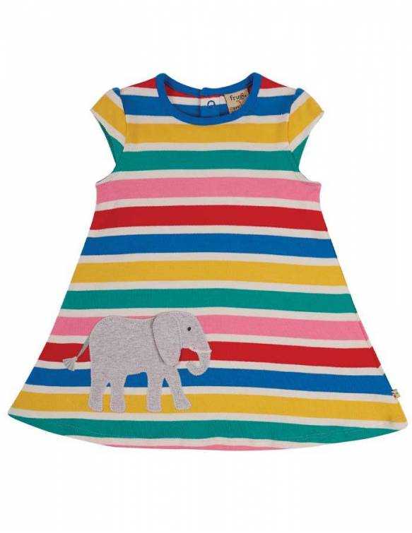 Vestido De Algodón Orgánico FRUGI Arcoíris - Elefante