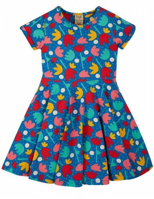 Vestido De Algodón Orgánico FRUGI Con Vuelo - Flor De Loto