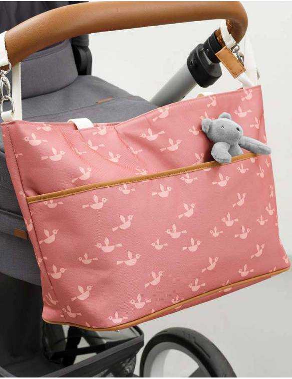 Bolso Para El Carrito Reciclado FRESK Con Cambiador - Pajaritos