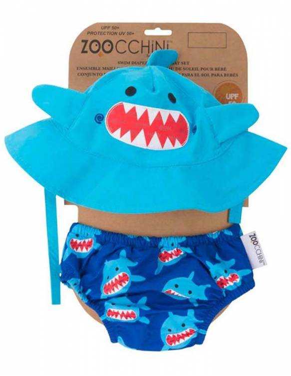 Conjunto Bañador Pañal + Gorro UPF 50 ZOOCCHINI - Tiburón