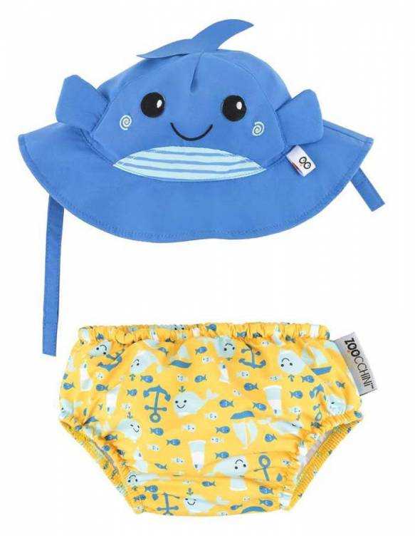 Conjunto Bañador Pañal + Gorro UPF 50 ZOOCCHINI - Ballena