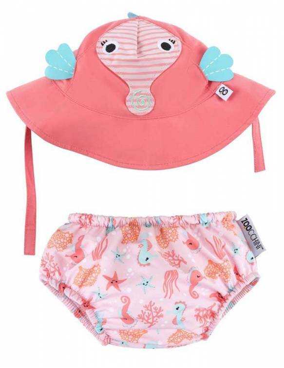 Conjunto Bañador Pañal + Gorro UPF 50 ZOOCCHINI - Caballito De Mar