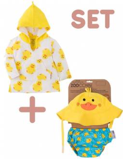 Set Bañador Pañal + Gorro + Albornoz UPF 50 ZOOCCHINI - Pato