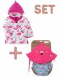 Set Bañador Pañal + Gorro + Albornoz UPF 50 ZOOCCHINI - Flamenco