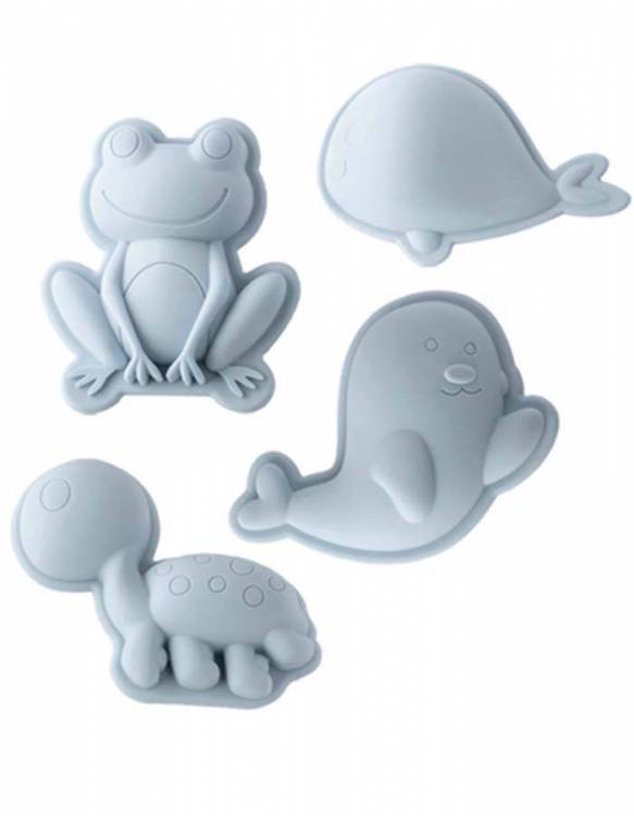Set 4 Moldes Playa Silicona Ecológica SCRUNCH - Blue
