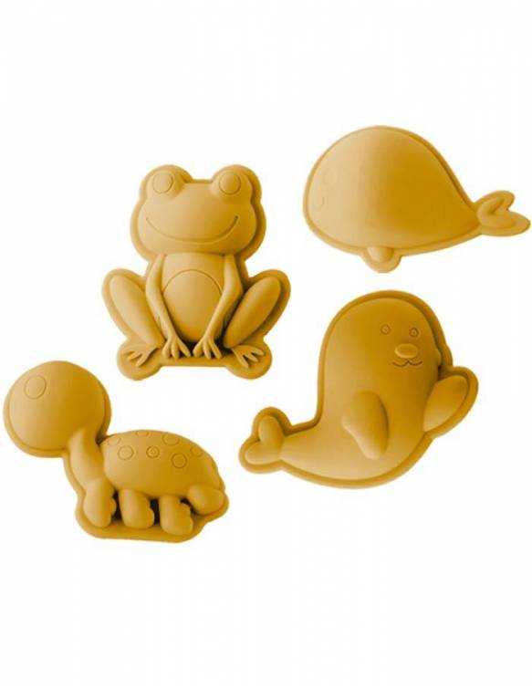 Set 4 Moldes Playa Silicona Ecológica SCRUNCH - Mustard