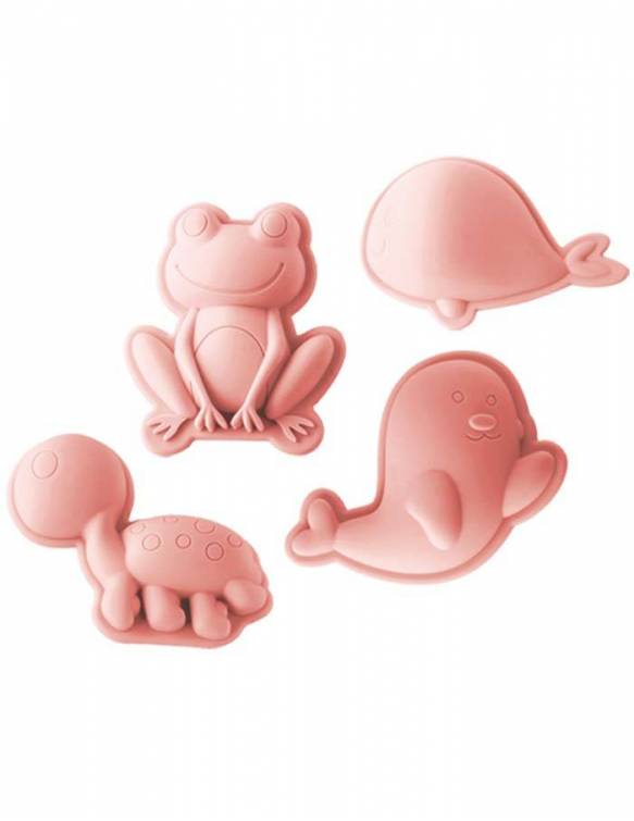 Set 4 Moldes Playa Silicona Ecológica SCRUNCH - Coral