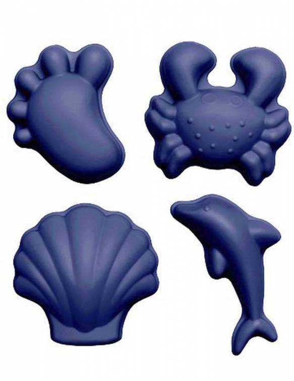 Set 4 Moldes Playa Silicona Ecológica SCRUNCH - Azul Noche