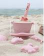 Set Playa Cubo Silicona Ecológica + Pala + 4 Moldes SCRUNCH - Pink