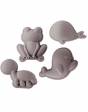 Set Playa Cubo Silicona Ecológica + Pala + 4 Moldes SCRUNCH - Grey