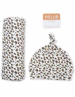 Conjunto Muselina Bambú + Gorro Recién Nacido LULUJO - Leopardo