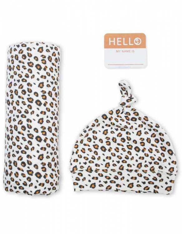 Conjunto Muselina Bambú + Gorro Recién Nacido LULUJO - Leopardo