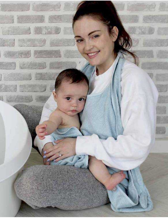 Capa De Baño SHNUGGLE Estilo Delantal De Bambú - Azul