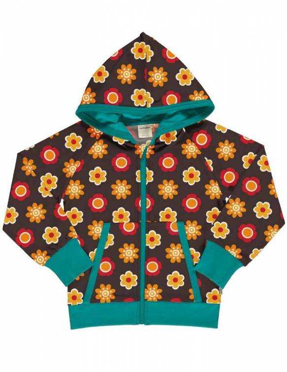 Sudadera Algodón Orgánico MAXOMORRA Con Capucha - Flores