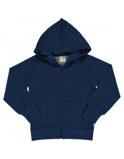 Sudadera Algodón Orgánico MAXOMORRA Con Capucha - Azul Marino