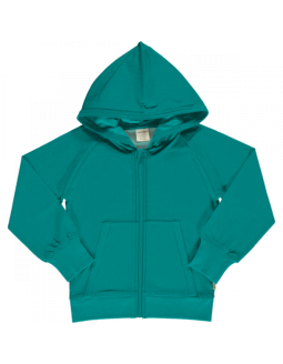 Sudadera Algodón Orgánico MAXOMORRA Con Capucha - Turquesa