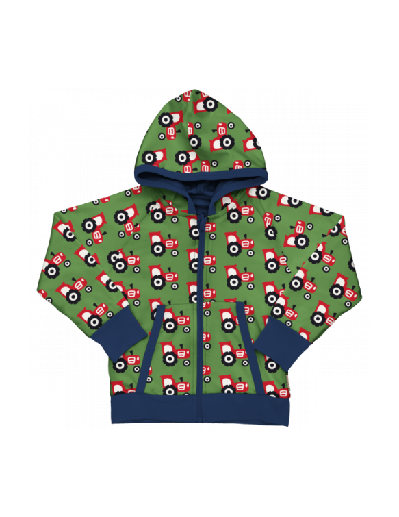 Sudadera Reversible Algodón Orgánico MAXOMORRA Con Capucha - Tractores