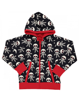 Sudadera Reversible Algodón Orgánico MAXOMORRA Con Capucha - HALLOWEEN ESQUELETOS