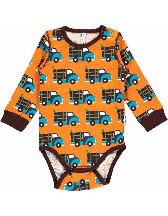 Body Bebe Algodon Organico Maxomorra Estampado Camion