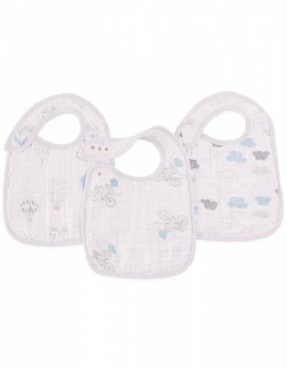 Baberos De Muselina De Algodón 3 PACK Con Broches - Night Sky