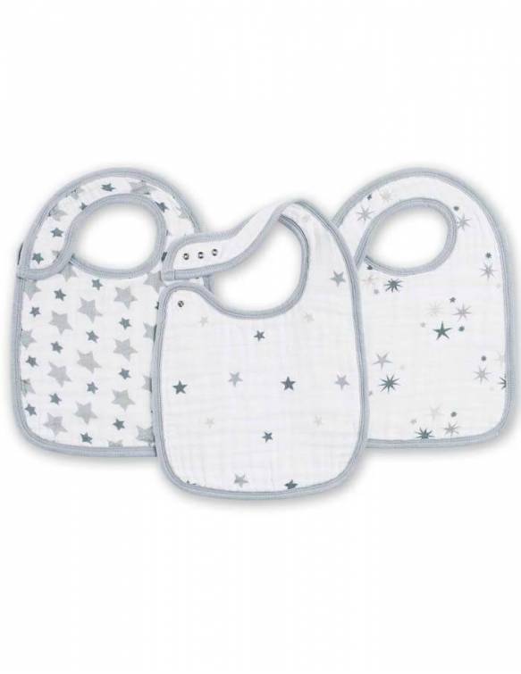 Baberos De Muselina De Algodón 3 PACK Con Broches - Twinkle